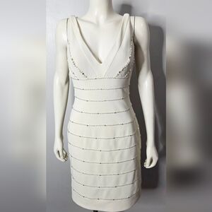 Pronovias Off White Beaded Modern Bridal/Cocktail Dress